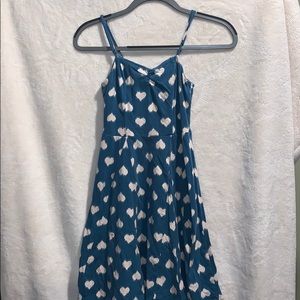 Girl’s Mossimo Blue and White Heart Pattern Dress